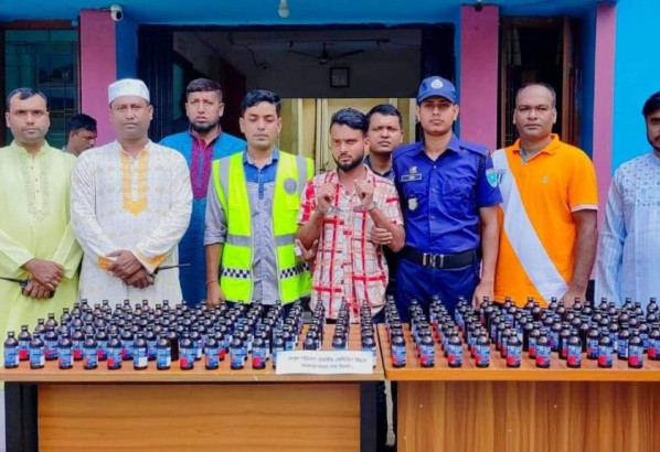 জৈন্তাপুরে পুলিশের হাতে ফেন্সিডিল চালান সহ আটক ১জন